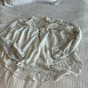 Free People Cream Peasant Tunic with Rust Dot Accents